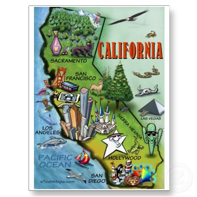 California state map cartoon