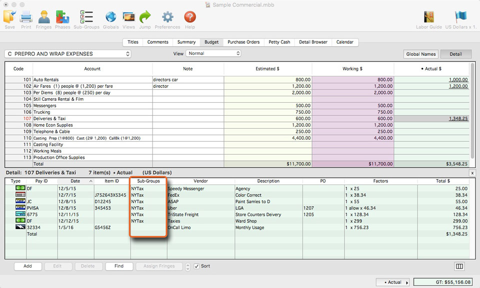 Film Production Chart Of Accounts